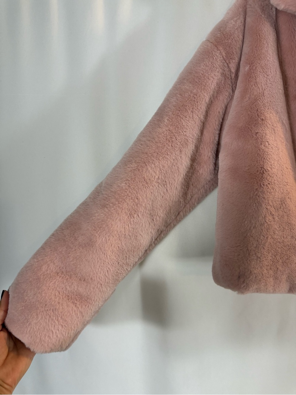 Cotton On Dusty Pink Faux Fur Cropped Teddy Jacket size:4 - Picture 6 of 13